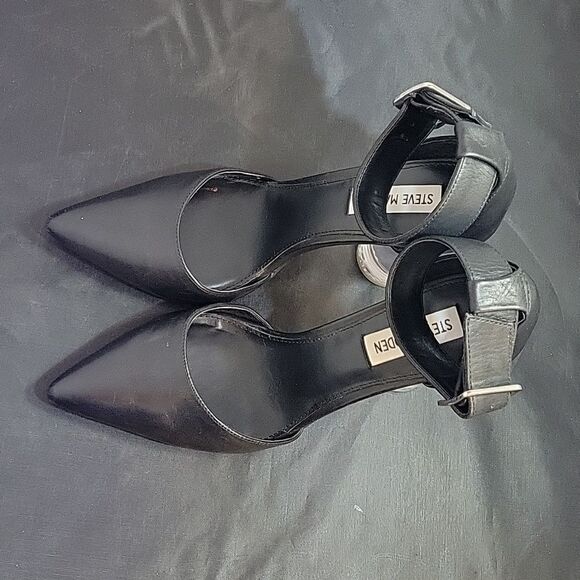 STEVE MADDEN MARGOT ANKLE STRAP CLEAR HEEL POINTED TOE WOMEN"S SHOE - Picture 8 of 15
